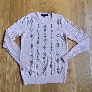 Elegant Pink ANN TAYLOR Embellished Sweater, XSP